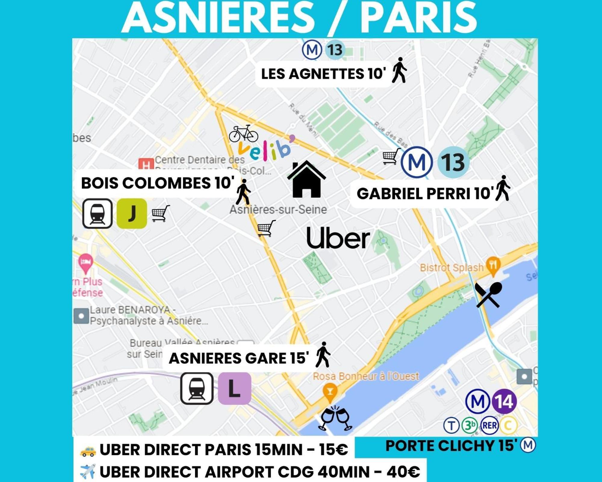 Апартаменты Le Vuitton Asnieres - 2 Pieces A 15 Min De Paris Экстерьер фото